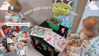 Easter Night Routine With Lily \u0026 Liam + Mini Target Shopping Spree | Sophia's Reborns