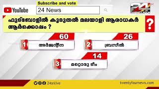 ഫുട്‌ബോളില്‍ മലയാളി ആരാധകര്‍ ആര്‍ക്കൊപ്പം?; ഇന്നത്തെ ട്വന്റിഫോര്‍ യൂട്യൂബ് പോളിന്റെ ഫലമറിയാം