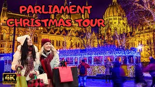 ⁴ᴷ Christmas Magic 🤩🎄of Festive Walking Tour Near Parliament in Heart of Europe