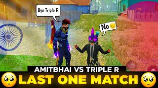 AmitBhai 🇮🇳 Vs Triple R 🇧🇩 || Last 1v1 Match in Indian Server || Desi Gamers