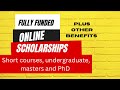 Fully Funded Online/Distance Learning Scholarships: Global Scholarships 2023