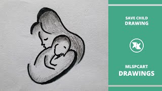 Save Child How to Draw Save Girl Child Drawing | Draw Save Girl Child Poster Drawing | MLSPcArt