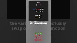 Can You Solve This Python Swap Puzzle? | Quick Programming #CodingChallenge #PythonQuiz #DevPuzzles