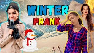 Winter Prank 🥶 | Reaction Liya Subka | Hurrain Ne Mara🤣 | 3 Khawateen vlogs