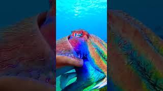 🦑 Colorful Giant Squid in the Ocean Depths 🦑 #seacreatures #seaanimals #shorts