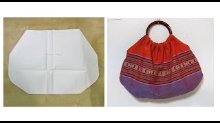 DIYリング持ち手のバッグ How to make bag ＆Pattern making