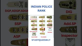 भारतीय पुलिस रैंक || indian police rank || bharatiy police rank  #police  #rank #trendingshorts