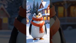 Cute penguin helps the poor hungry dog and become Friends #shorts#viralshorts