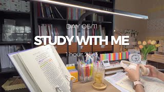 STUDY WITH ME 1 hour pomodoro 25/5 with music