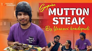 Sankranti Special Mutton Steak Recipe By Yasaswi kondepudi || How To Make Mutton Steak ||