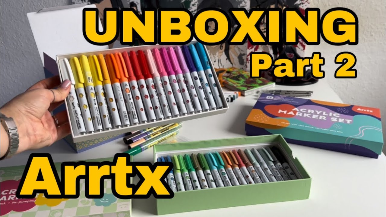 Arrtx Unboxing New 36 Acrylic Marker Set Part 2 Youtube