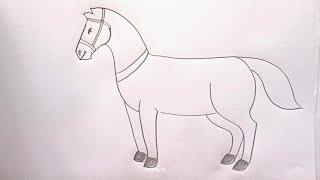 how to draw horse drawing easy step by step@DrawingTalent