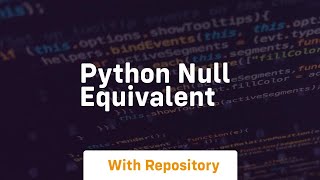 python null equivalent