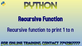 recursion in python | print increasing count using recursion