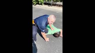 Handcuff with suspect strike two views quick time