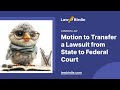 Motion to Transfer a Lawsuit from State to Federal Court - Essay Example