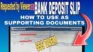SSS DAEM | BANK DEPOSIT SLIP | HOW TO UPLOAD AS SUPPORTING DOCUMENTS!