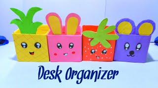 Old  Cardboard Box Reuse Ideas_Desk Organizer from Out Of Waste Cardboard_Easy Way to Recycling