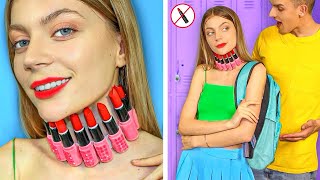 Weird Ways to SNEAK MAKEUP INTO CLASS! Funny Ideas to SNEAK ANYTHING ANYWHERE by Mr Degree