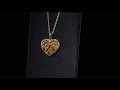 spessartine garnet and moissanite heart necklace in 18k yellow gold over sterling silver 2.50ctw