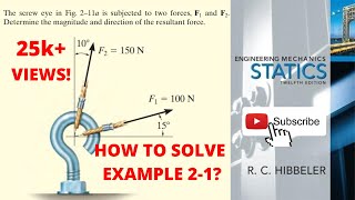 Example 2-1 hibbeler statics chapter 2 | hibbeler statics | hibbeler