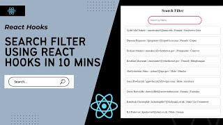 Build React Search filter in 10 min tutorial | Beginner tutorial | React hooks Project