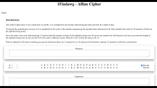 Affine Cipher - Demo and Code