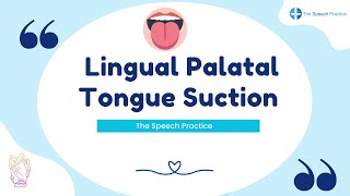 Lingual Palatal Tongue Suction (Myofunctional Therapy) #myofunctionaltherapy #speechtherapy