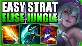 THIS ELISE JUNGLE STRATEGY MAKES CLIMBING LOW ELO EASY! Best Build/Runes S+ Guide League of Legends