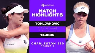 Ajla Tomljanovic vs. Clara Tauson | 2021 Charleston 250 Round 2 | WTA Match Highlights