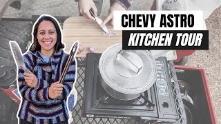 Van Kitchen Tour | 2003 Chevy Astro Camper Van | Simple Kitchen Setup