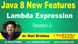 Java 8 New Features | Lambda Expression | Session-2 | by Mr. Hari Krishna