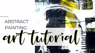 Painting Tutorial -  Black and White Abstract with Pops of Color #arttutorial #abstractpainting