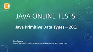 04 Java Primitive Data Types Interview MCQ Questions and Answers