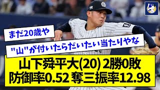 【化け物定期】山下舜平大(20) 2勝0敗　防御率0.52 奪三振率12.98 ←これwwwww【なんJ反応】