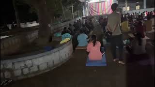 outdoor yoga session in pareeka hospital