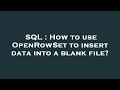 SQL : How to use OpenRowSet to insert data into a blank file?