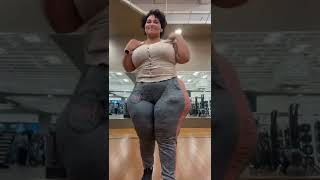 Big Booty BBW Shows Off Her Amazing Curves At The Gym