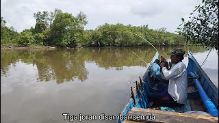 The first spot was kept busy with three fishing rods.