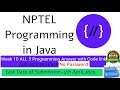 NPTEL Programming in Java week 10 all 5 programming assignment answer with code link