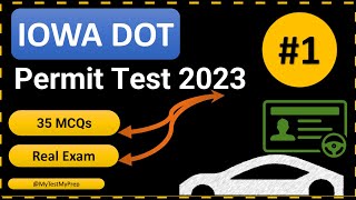 IOWA DOT Permit Practice Test 2023 DMV Written Test 35 MCQs