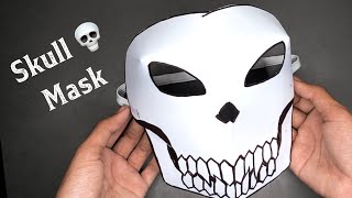 How to make a SKULL MASK out of paper 💀 Easy Paper Skull Ninja Mask 💀 Halloween Paper Mask ☠️