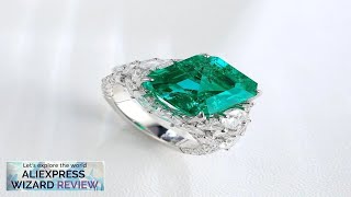 Ruihe Luxury Design 18k White Gold Ring 9.4ct Lab Grown Emerald Review