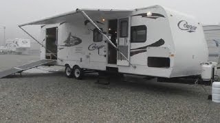 2009 Keystone Cougar toy hauler travel trailer walk-around video