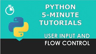 User Input and Flow Control | Python 5-Minute Tutorials | Beginner Python Tutorials