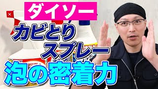 コスパ最強のダイソー「カビとりスプレー」と花王「強力カビハイター」で泡の密着力を比べてみた！【100均】【DAISOおすすめ商品】