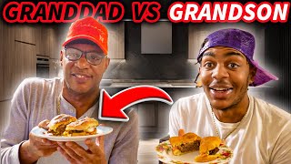 WHO CAN MAKE THE BEST BURGER 60 YEAR OLD GRANDDAD OR 20 YEAR GRANDSON?