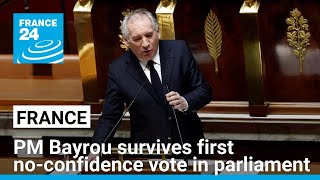 French PM Bayrou survives first no-confidence vote in parliament • FRANCE 24 English