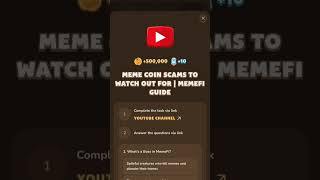 MEMEFI CODE | MEME COIN SCAMS TO WATCH OUT FOR | MEMEFI GUIDE #airdrop #memeficode #memefi