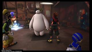 Kingdom Hearts 3 - Talking to the Gang in Hiro's Garage (Big Hero 6)